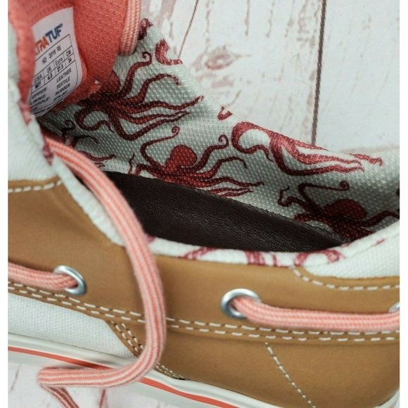 XTRATUF Salmon Sisters Finatic 2 Pink Tan Octopus Deck Shoes Size 7 - Picture 12 of 12
